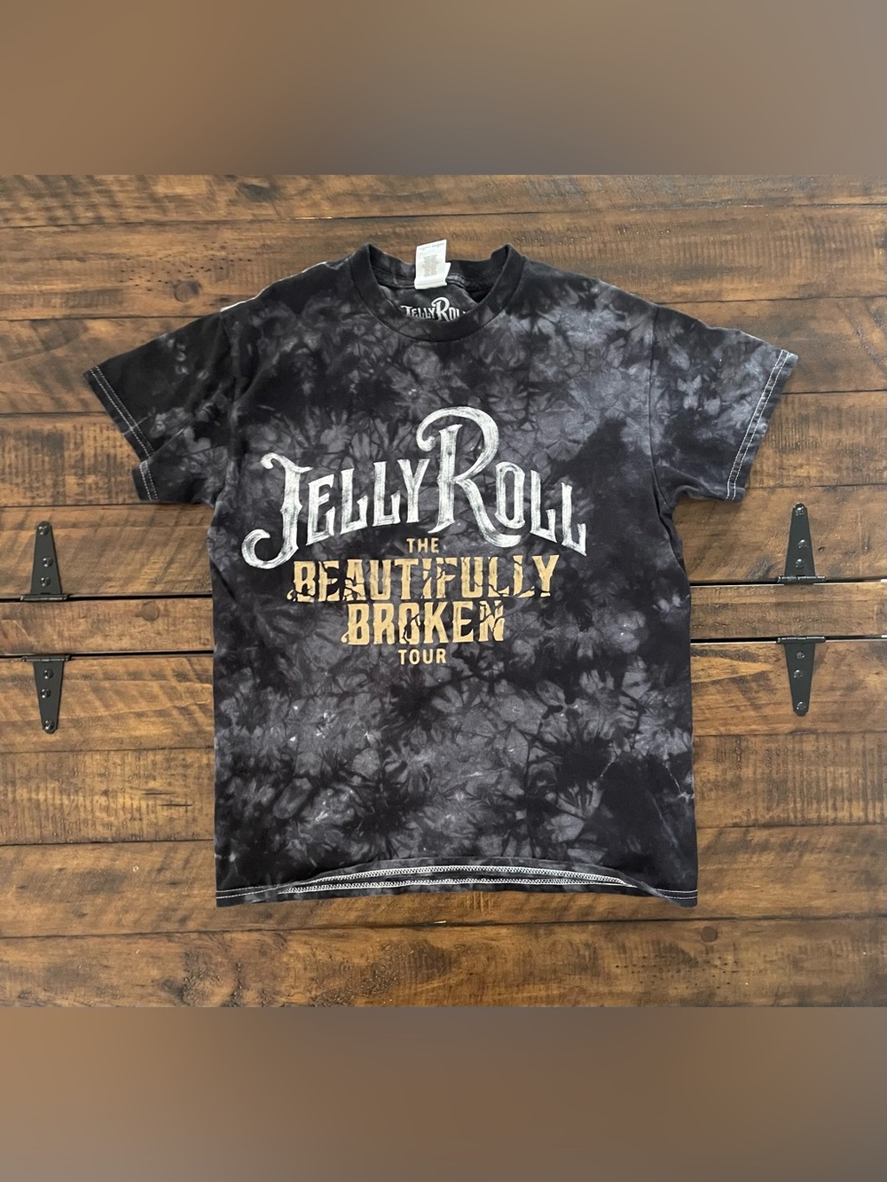 Jelly Roll Beautifully Broken Tour Tie Dye Graphic Band Tee SZ Small 100% Cotton